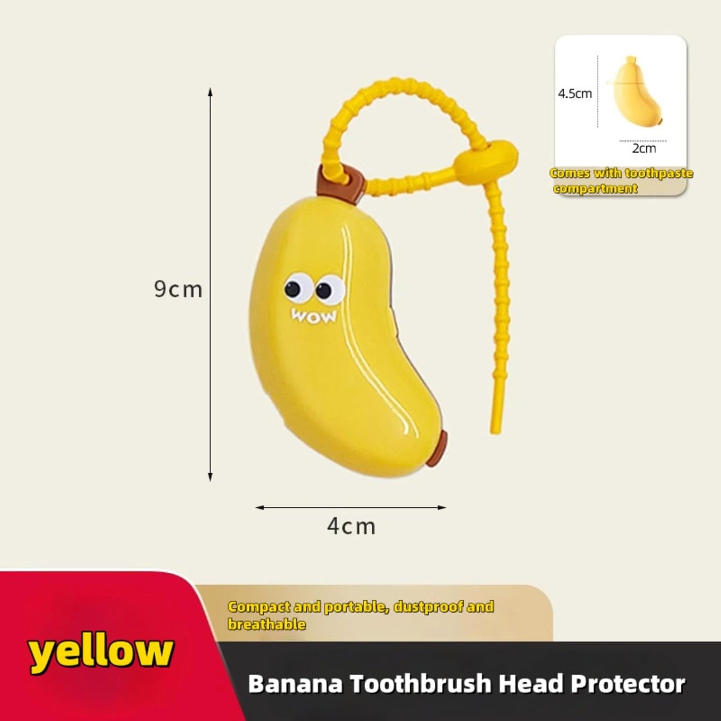 Banana Toothbrush Travel Case (2 Pcs)